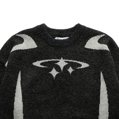 Men's Vintage Knitwear Y2K Stars Graphic Sweater