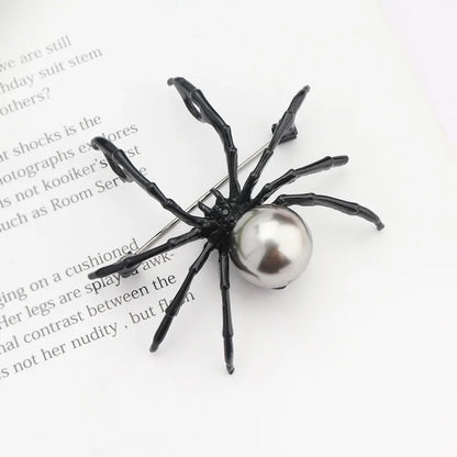 Fashion Personality Black Spider Pearl Brooches