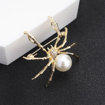 Fashion Personality Black Spider Pearl Brooches