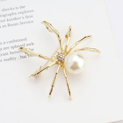 Fashion Personality Black Spider Pearl Brooches