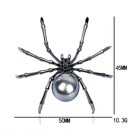 Fashion Personality Black Spider Pearl Brooches