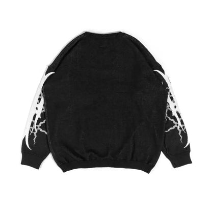 Y2K Graffiti Knit Oversized Sweater