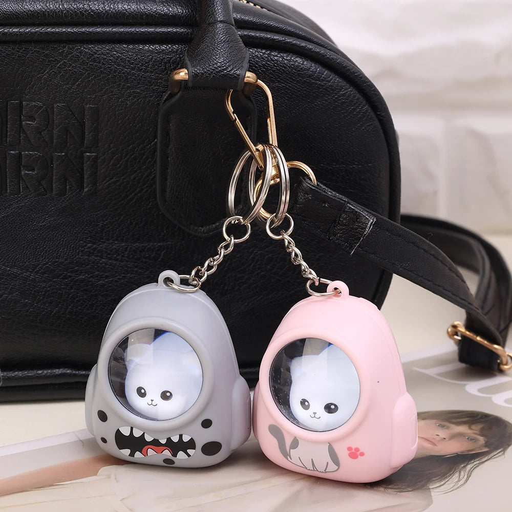 Kawaii Bear & Astronaut Keychain Night Light