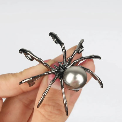 Fashion Personality Black Spider Pearl Brooches