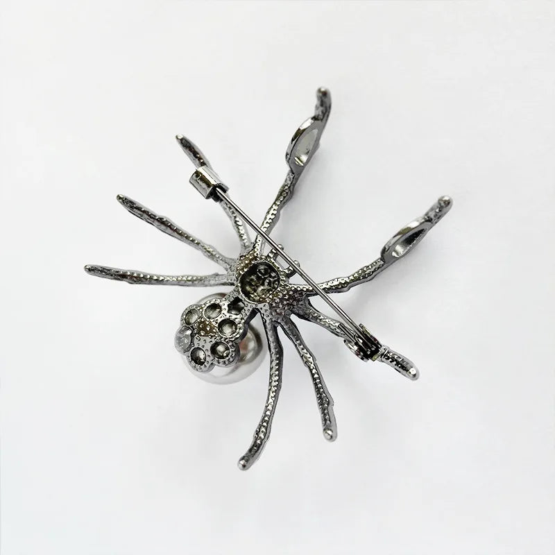 Fashion Personality Black Spider Pearl Brooches