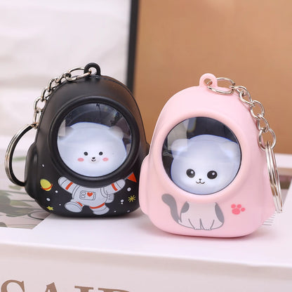 Kawaii Bear & Astronaut Keychain Night Light