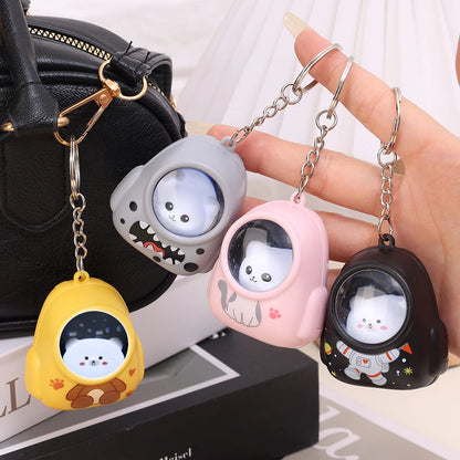 Kawaii Bear & Astronaut Keychain Night Light