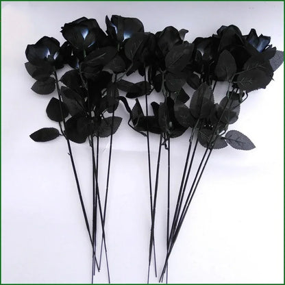 10pcs/Set Artificial Black Rose Bouquet