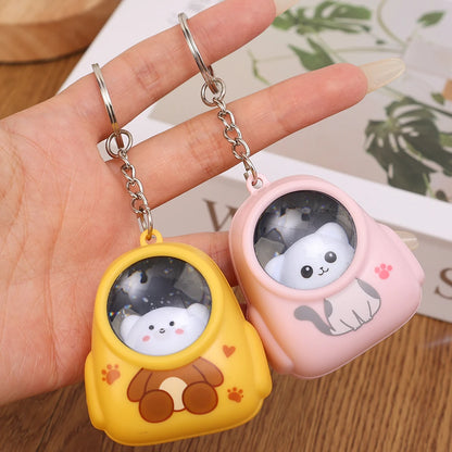 Kawaii Bear & Astronaut Keychain Night Light