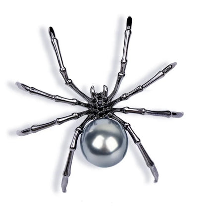 Fashion Personality Black Spider Pearl Brooches