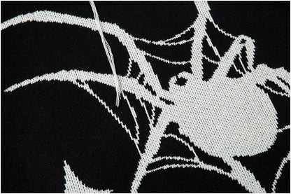 Y2K Spider Graphic Oversized Sweater