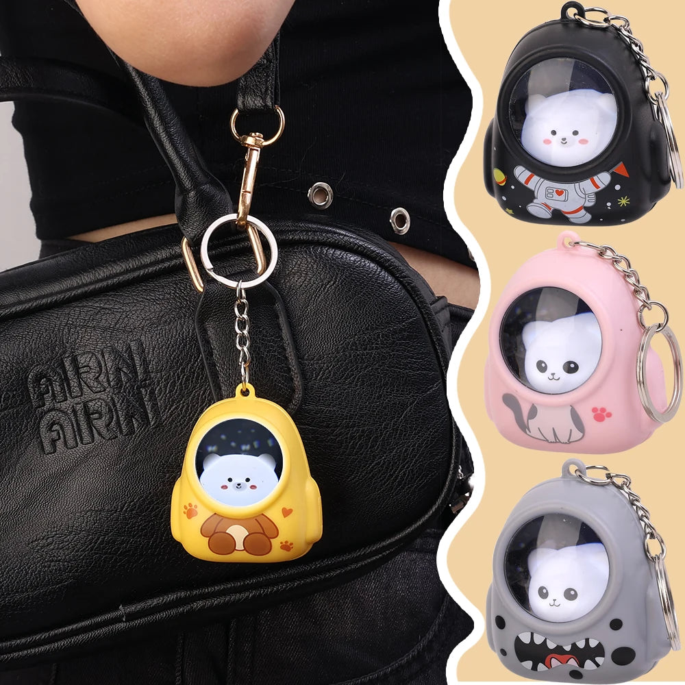 Kawaii Bear & Astronaut Keychain Night Light