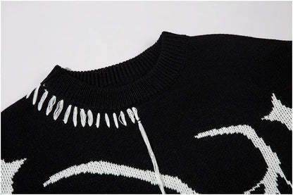 Y2K Spider Graphic Oversized Sweater