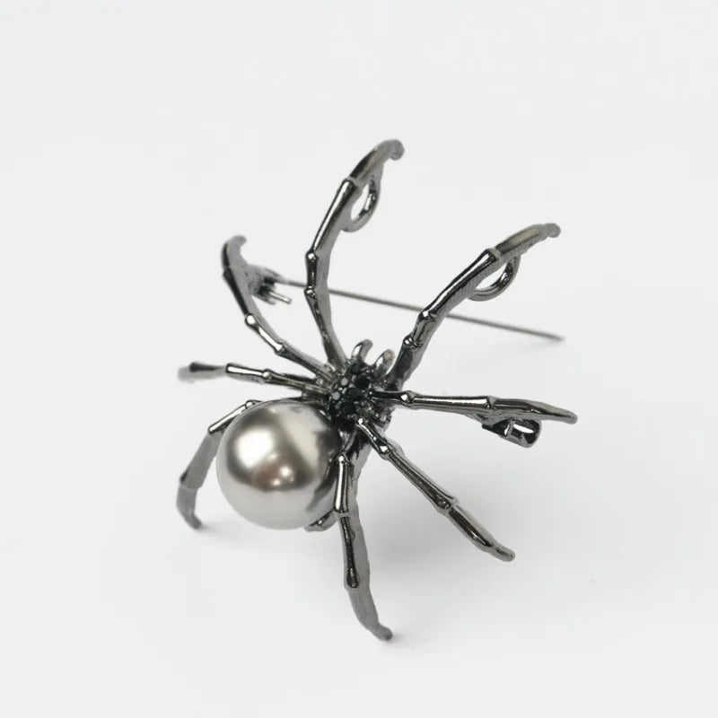 Fashion Personality Black Spider Pearl Brooches