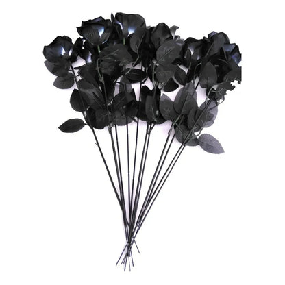 10pcs/Set Artificial Black Rose Bouquet