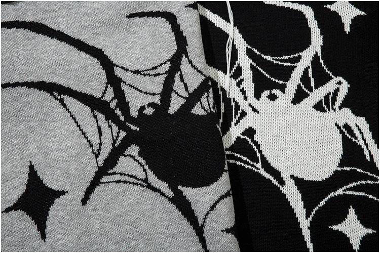 Y2K Spider Graphic Oversized Sweater