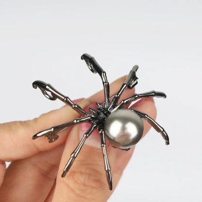 Fashion Personality Black Spider Pearl Brooches