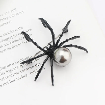 Fashion Personality Black Spider Pearl Brooches