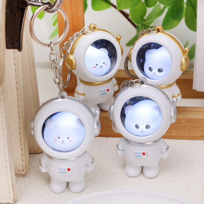 Kawaii Bear & Astronaut Keychain Night Light